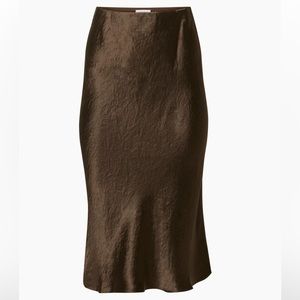 Aritzia Babaton Slip Midi Skirt - Coffee Bean